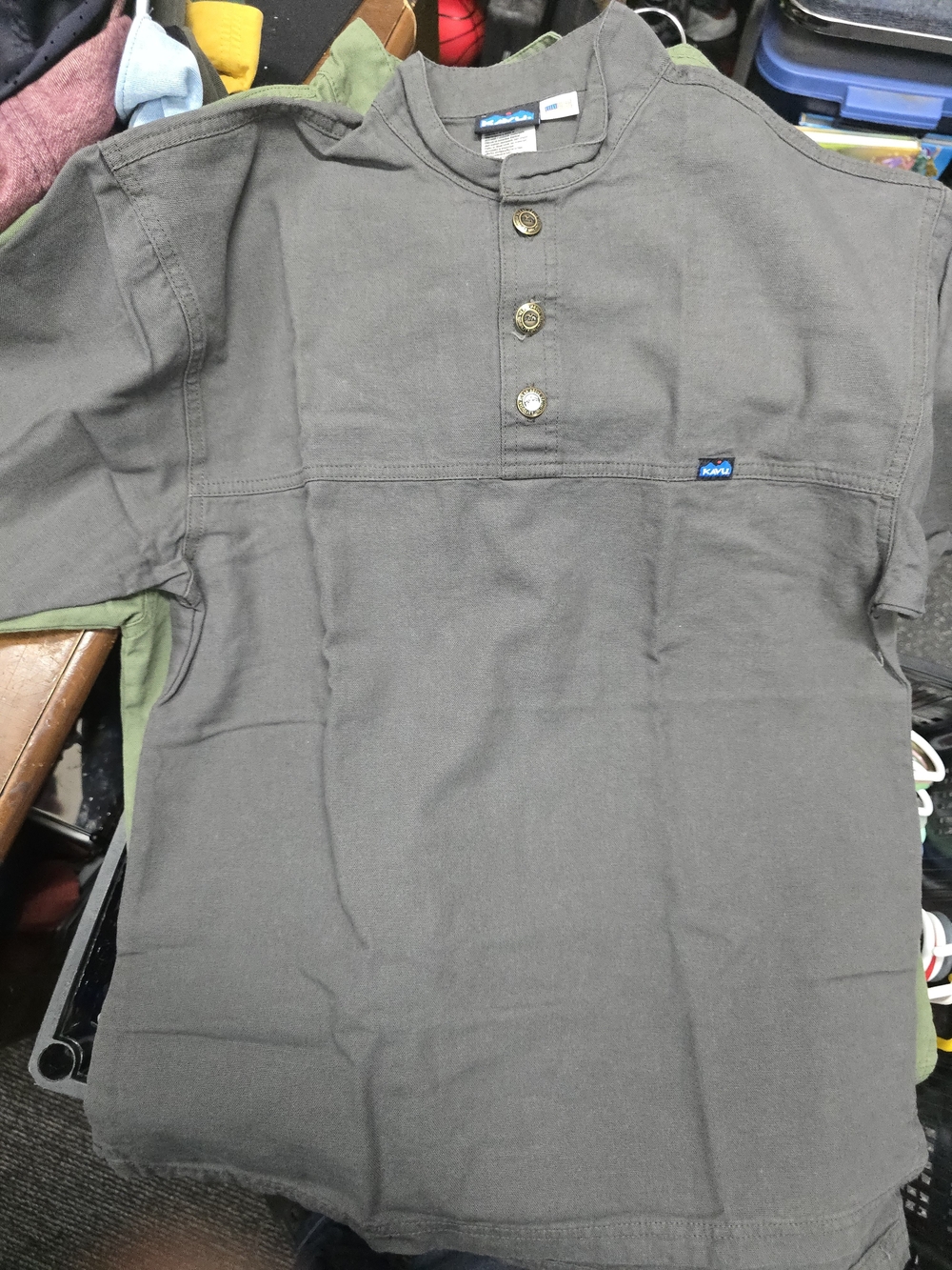 KAVU Wanaka Men'Small Cotton Polo Gray Small
